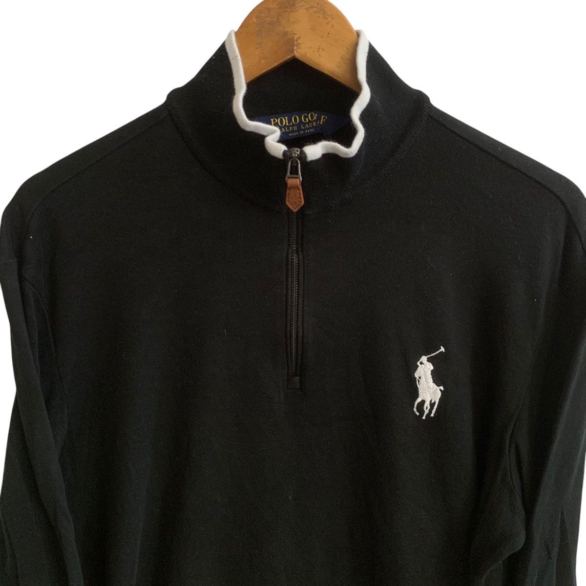 Polo Ralph Lauren × Vintage Vintage Polo Ralph Lauren Black Half Zip Jumper Sweatshirt Size US M / EU 48-50 / 2 - 2 Thumbnail