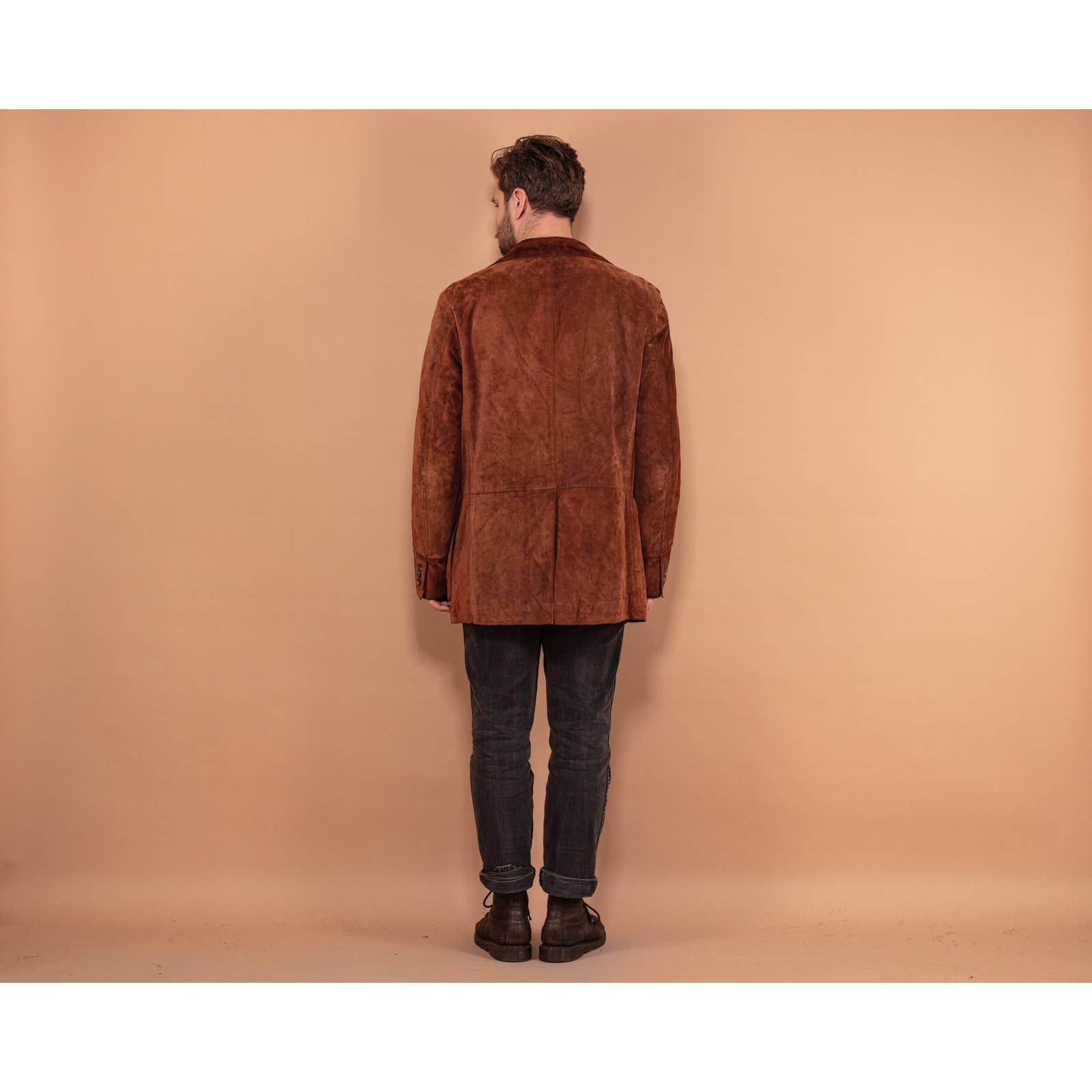 Vintage Vintage 90's Men Wool Lined Suede Jacket in Brown Size US L / EU 52-54 / 3 - 3 Thumbnail