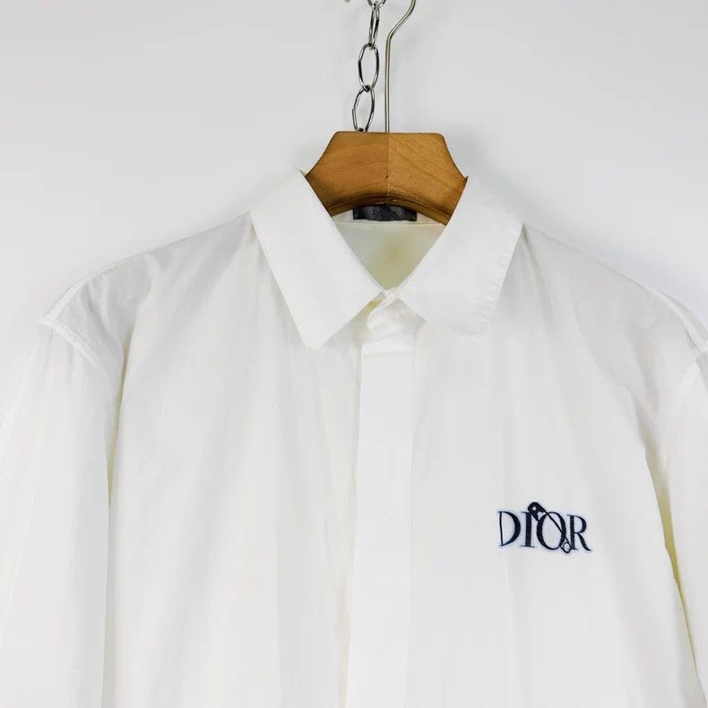 Dior Dior White chest pin embroidery logo long-sleeved shirt Size US XS / EU 42 / 0 - 3 Thumbnail