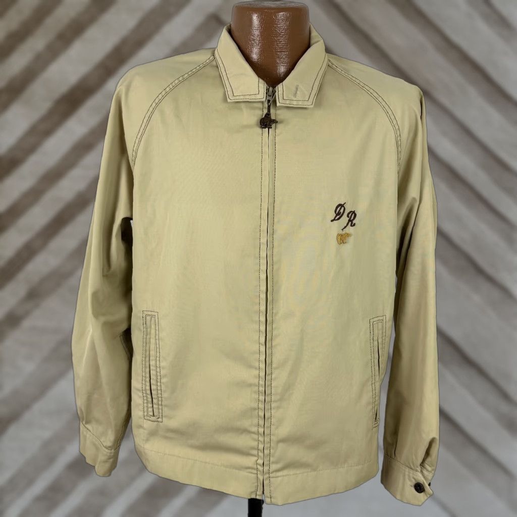 Etro VINTAGE Jack Nicklaus Gleneagles Jacket Men 40 M Beige Cotton Blend Zip Full Zip Pockets Casual Retro 80s 90s Hipster DR Monogrammed Mens Size US M / EU 48-50 / 2 - 1 Thumbnail