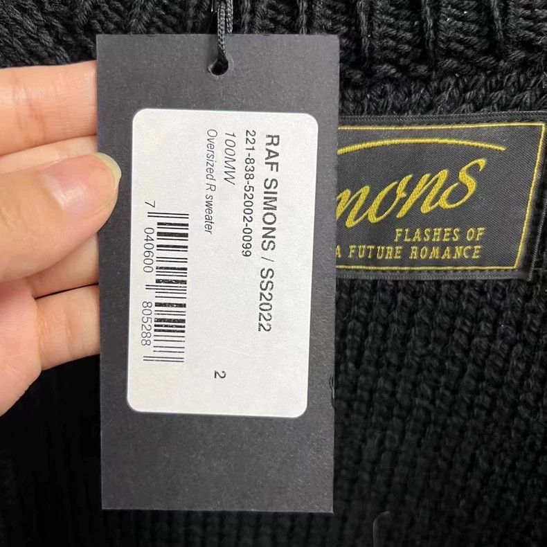 Raf Simons Black Oversized Crew Neck Wool Sweater-2505 Size US M / EU 48-50 / 2 - 2 Thumbnail