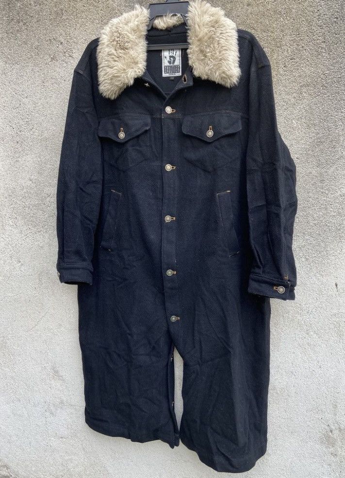 Jean Paul Gaultier Jean Paul gaultier Faux Fur Collar Long Coat Wool Overall Size US L / EU 52-54 / 3 - 10 Thumbnail