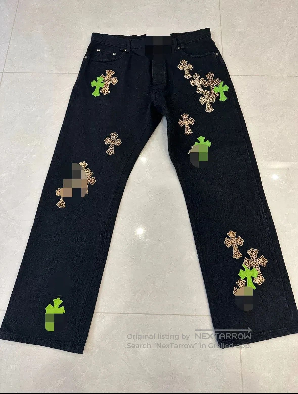 Other Remake Apple Green Leopard Jeans. Size US 34 / EU 50 - 1 Thumbnail