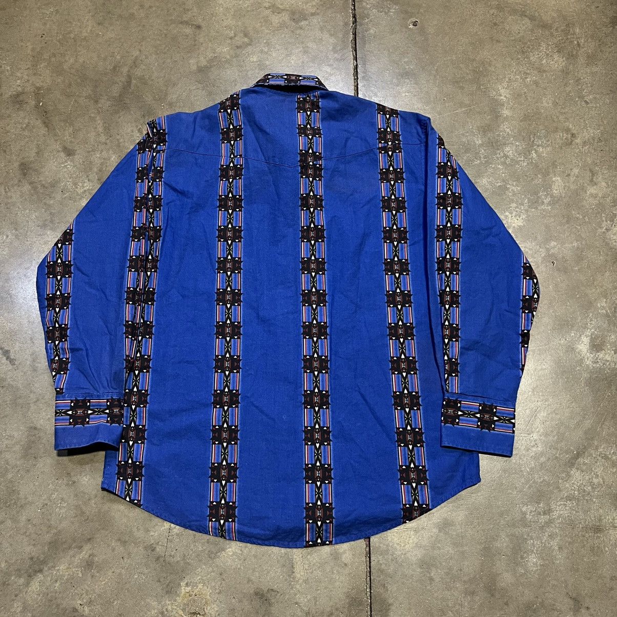 Wrangler Vintage Wrangler Western Shirt Pearl Snap Aztec Brushpopper Size US XL / EU 56 / 4 - 6 Thumbnail