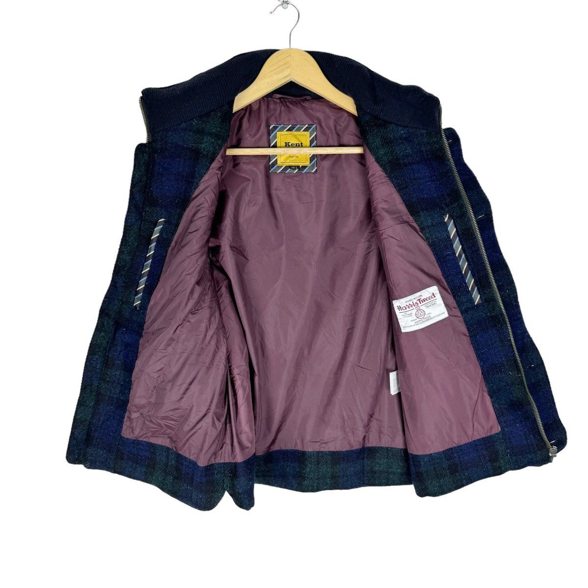 Harris Tweed 🌟KENT X HARRIS TWEED PUFFER WOOL TARTAN VEST Size US L / EU 52-54 / 3 - 8 Thumbnail