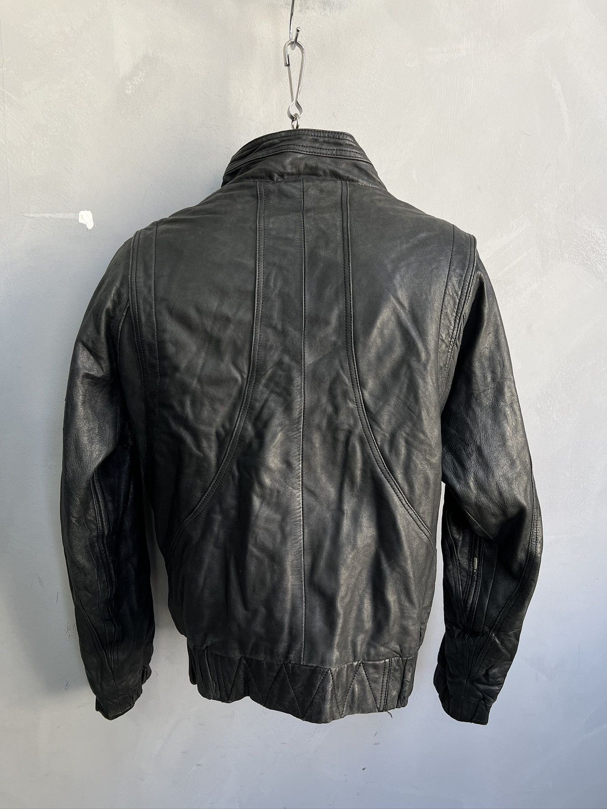14th Addiction Black bomber avant garde leather cropped jacket y2k Size US M / EU 48-50 / 2 - 6 Thumbnail