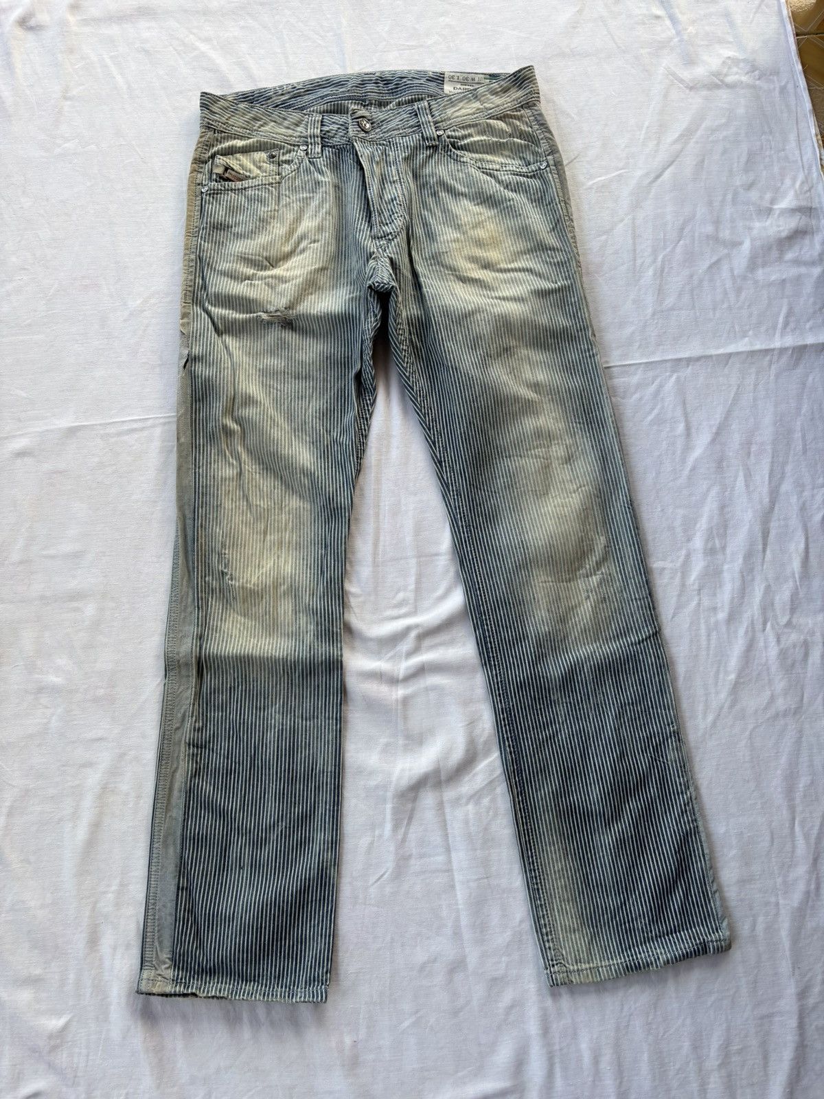 Diesel BUY IT NOW🔥DIESEL DARRON FADED STRIPE DISTRESSED DENIM JEANS Size US 31 - 3 Thumbnail
