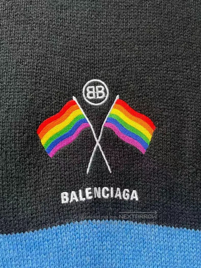 Balenciaga Balenciaga Color Blocked High Neck Woolen Knit Sweater Size XS / US 0-2 / IT 36-38 - 3 Thumbnail