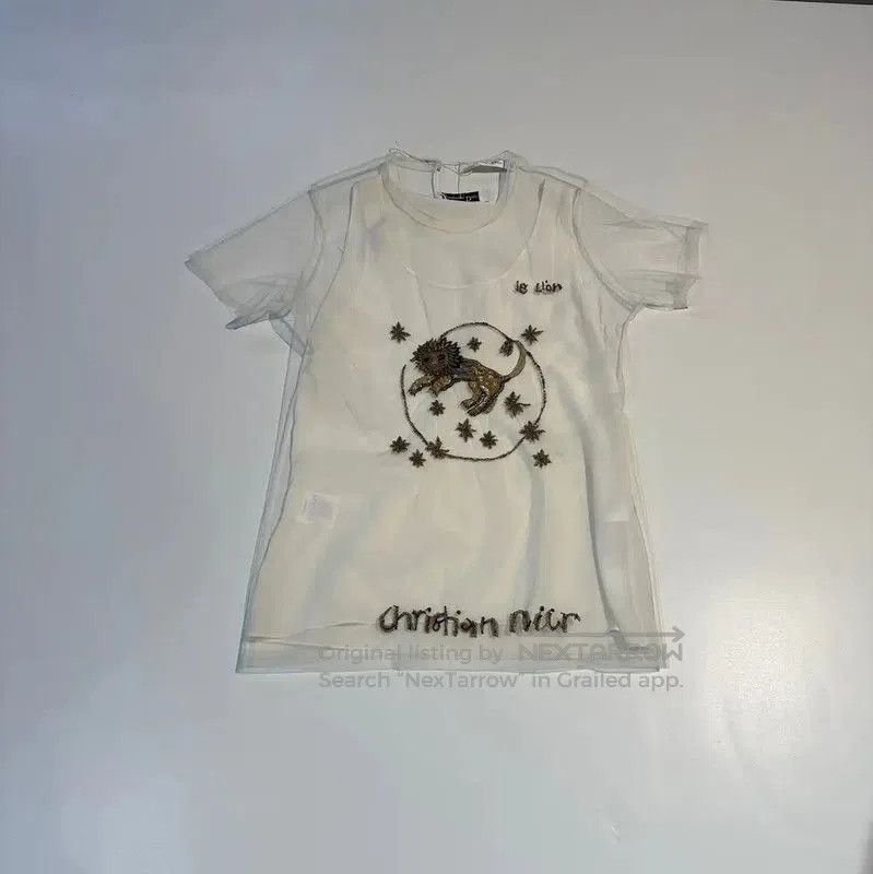 Dior Dior White Cotton Graphic Tee for Women . Size L / US 10 / IT 46 - 1 Thumbnail