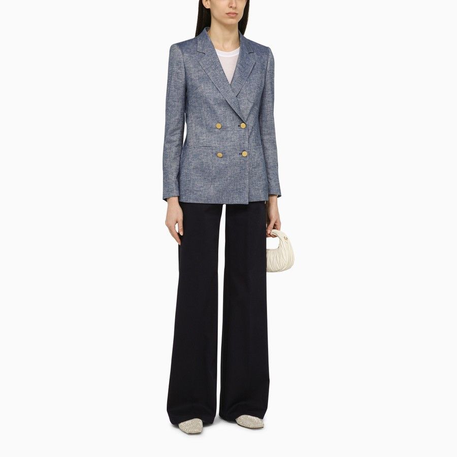 Tagliatore o1d2blof1024 Double-Breasted Jacket In Blue Size XS / US 0-2 / IT 36-38 - 2 Thumbnail
