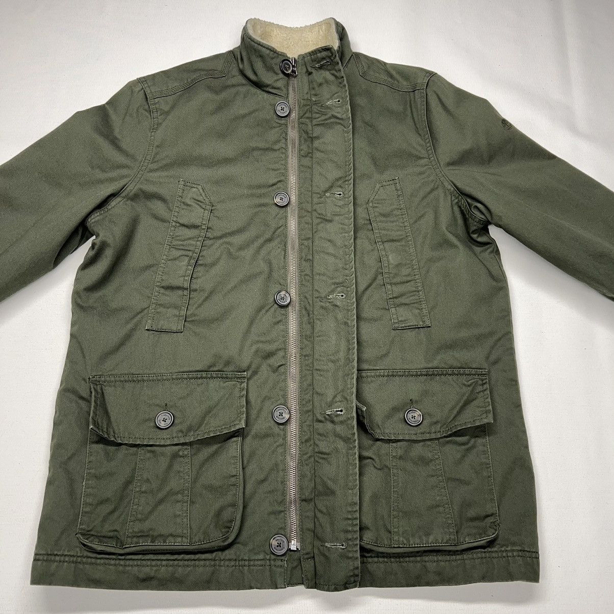Timberland Timberland Jacket Green Cargo Quilted Lined Pocket Button Size US L / EU 52-54 / 3 - 7 Thumbnail
