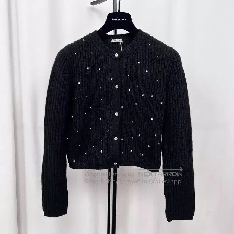 Miu Miu Miu Miu 40 Black sweater cardigan Size M / US 6-8 / IT 42-44 - 1 Thumbnail