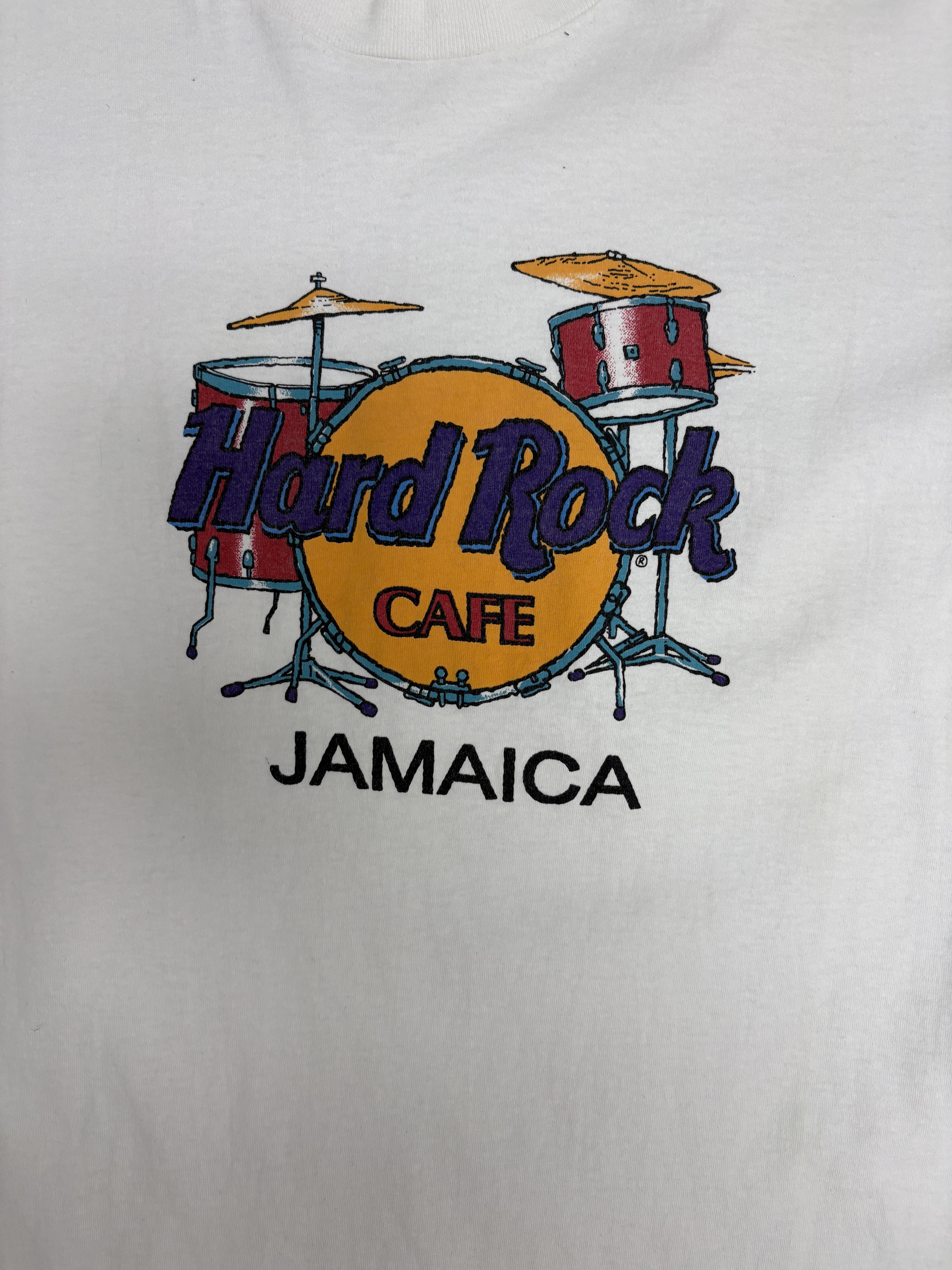 Vintage Hard Rock Cafe Jamaica Vintage White T-Shirt Tee Size US L / EU 52-54 / 3 - 2 Thumbnail