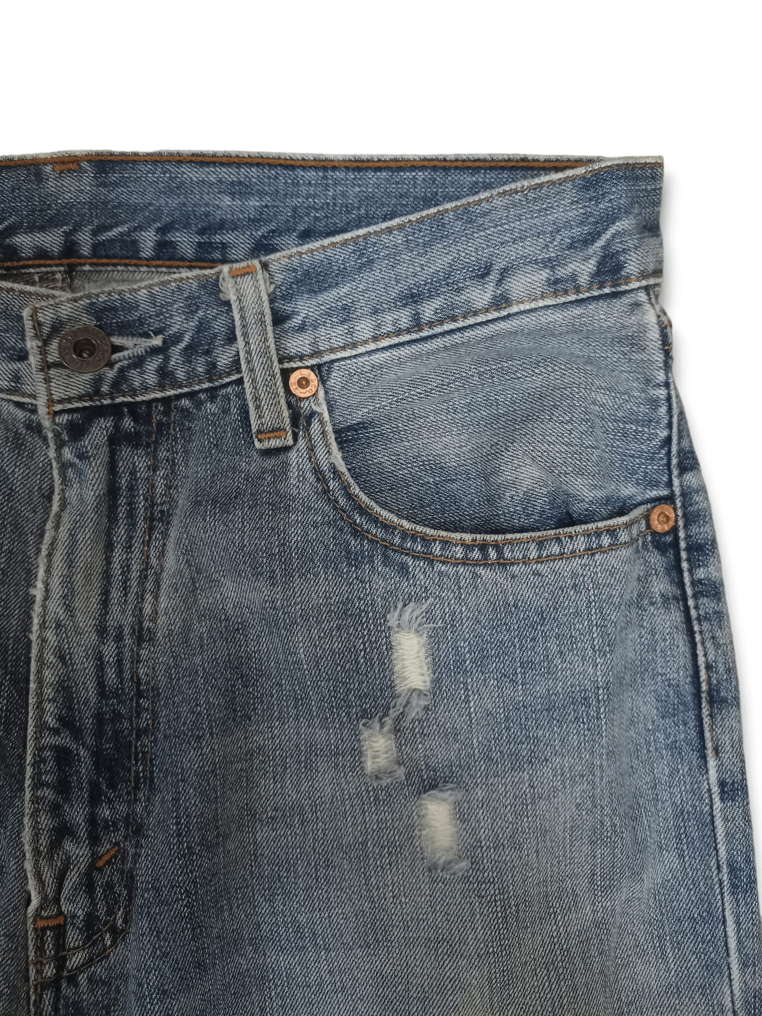 Levi's × Levi's Vintage Clothing Vintage 90s Levis 502 Blue Wash Distressed Loose Jeans Size US 29 - 5 Thumbnail