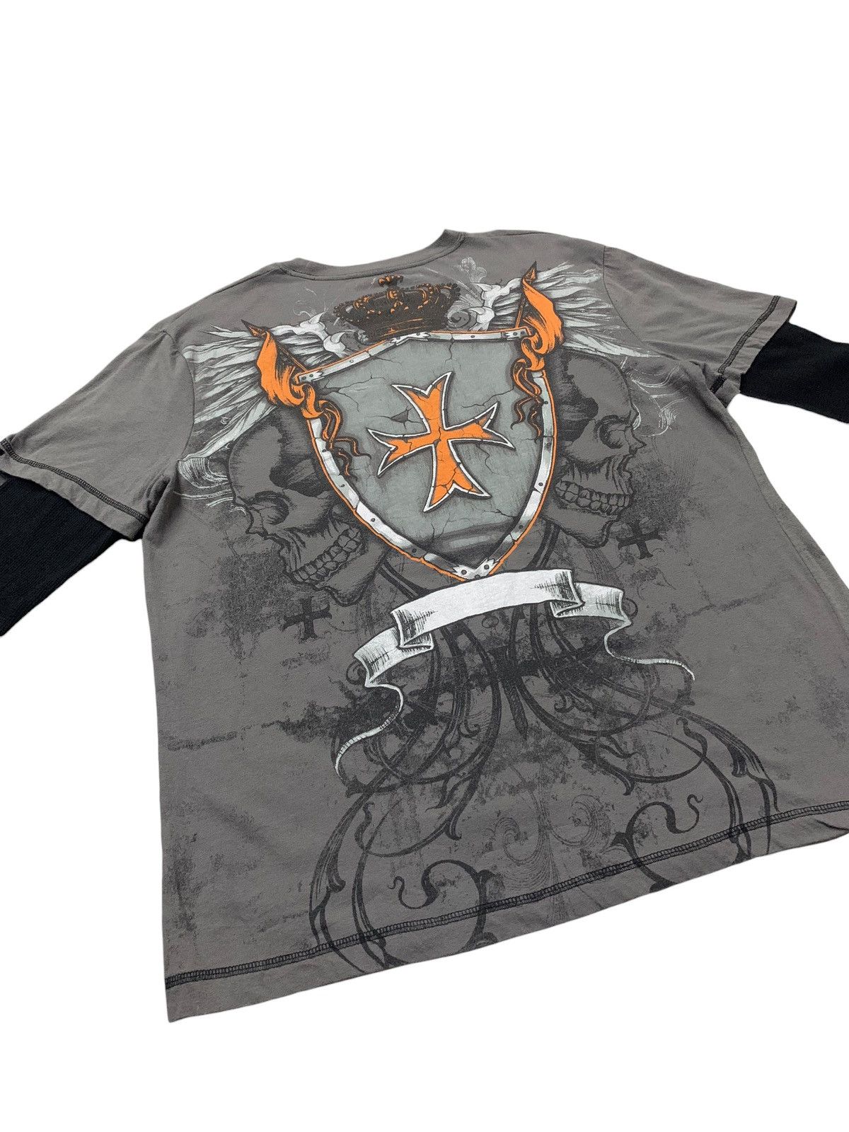 Affliction × If Six Was Nine Y2K MMA Elite Cyber Grunge Double Layer Thermal L/S Tees Size US L / EU 52-54 / 3 - 8 Thumbnail