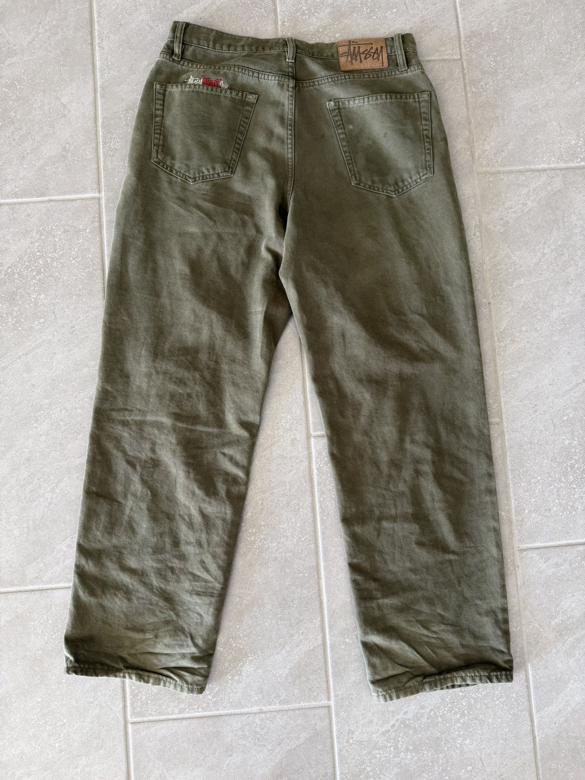 Stussy Stussy Big ol jeans in olive canvas Size US 31 - 3 Thumbnail