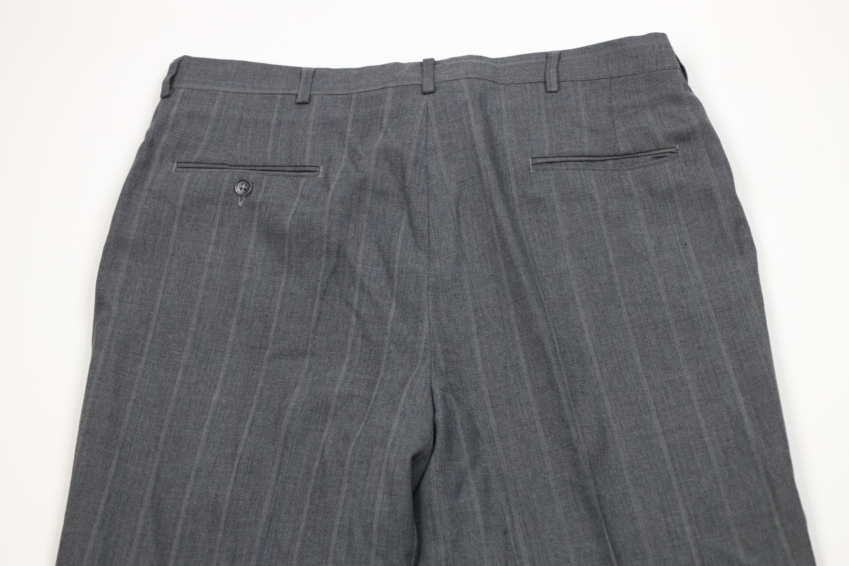 Vintage Vintage 90s Streetwear Wool Striped Wide Leg Chino Pants USA Size US 38 / EU 54 - 12 Thumbnail