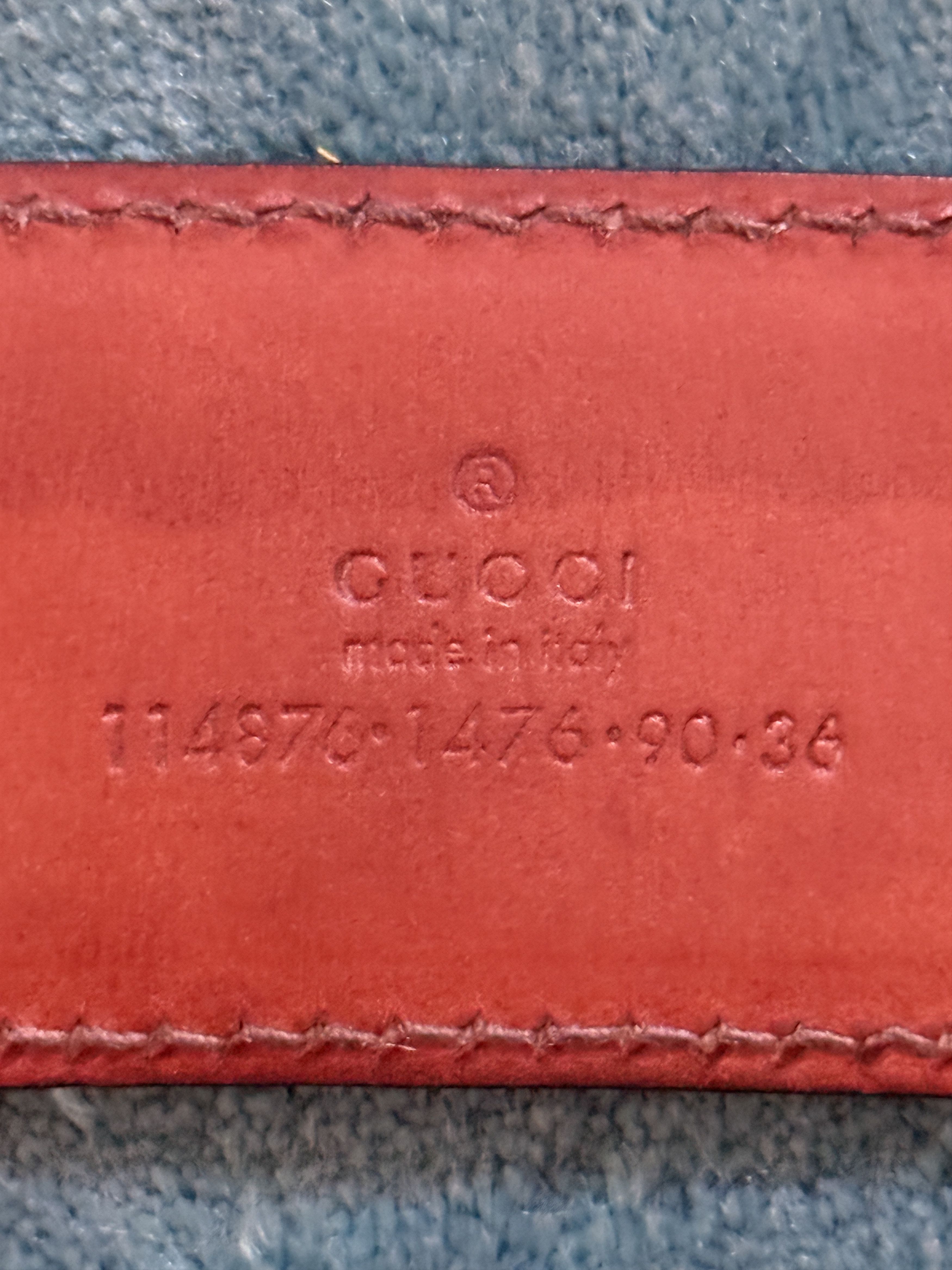 Gucci Gucci gg supreme leather belt embossed logo gold buckle Size 32 - 6 Thumbnail