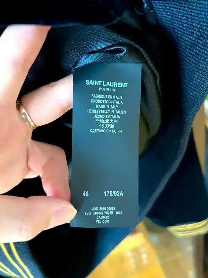 Saint Laurent Paris Saint Laurent Paris Sz 46 Saint Laurent Paris Velvet Stitc Size US S / EU 44-46 / 1 - 5 Thumbnail