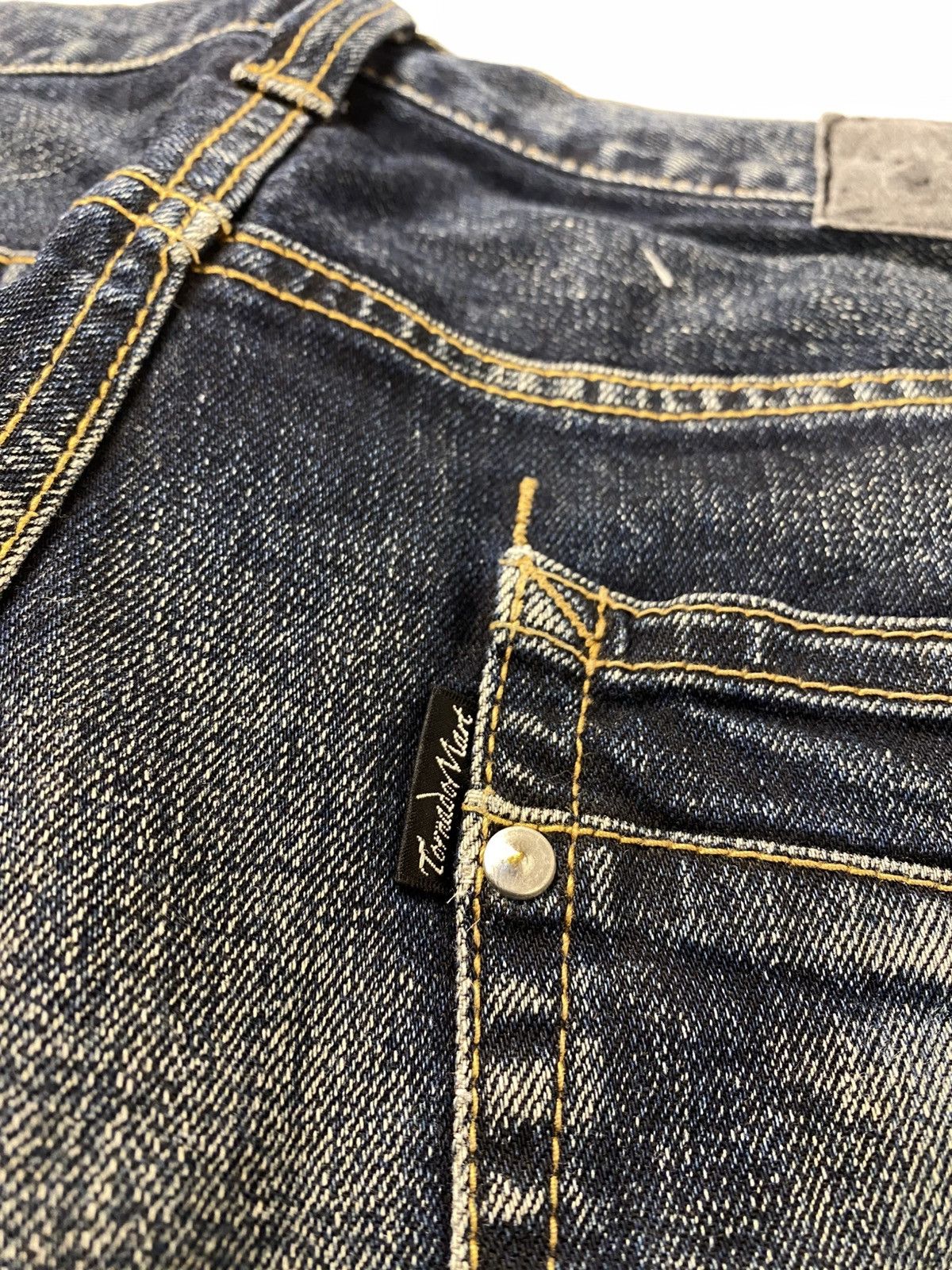 Tornado Mart Tornado Mart Wisker Washed Twisted Spiral Flared Style Denim Size US 34 / EU 50 - 17 Thumbnail