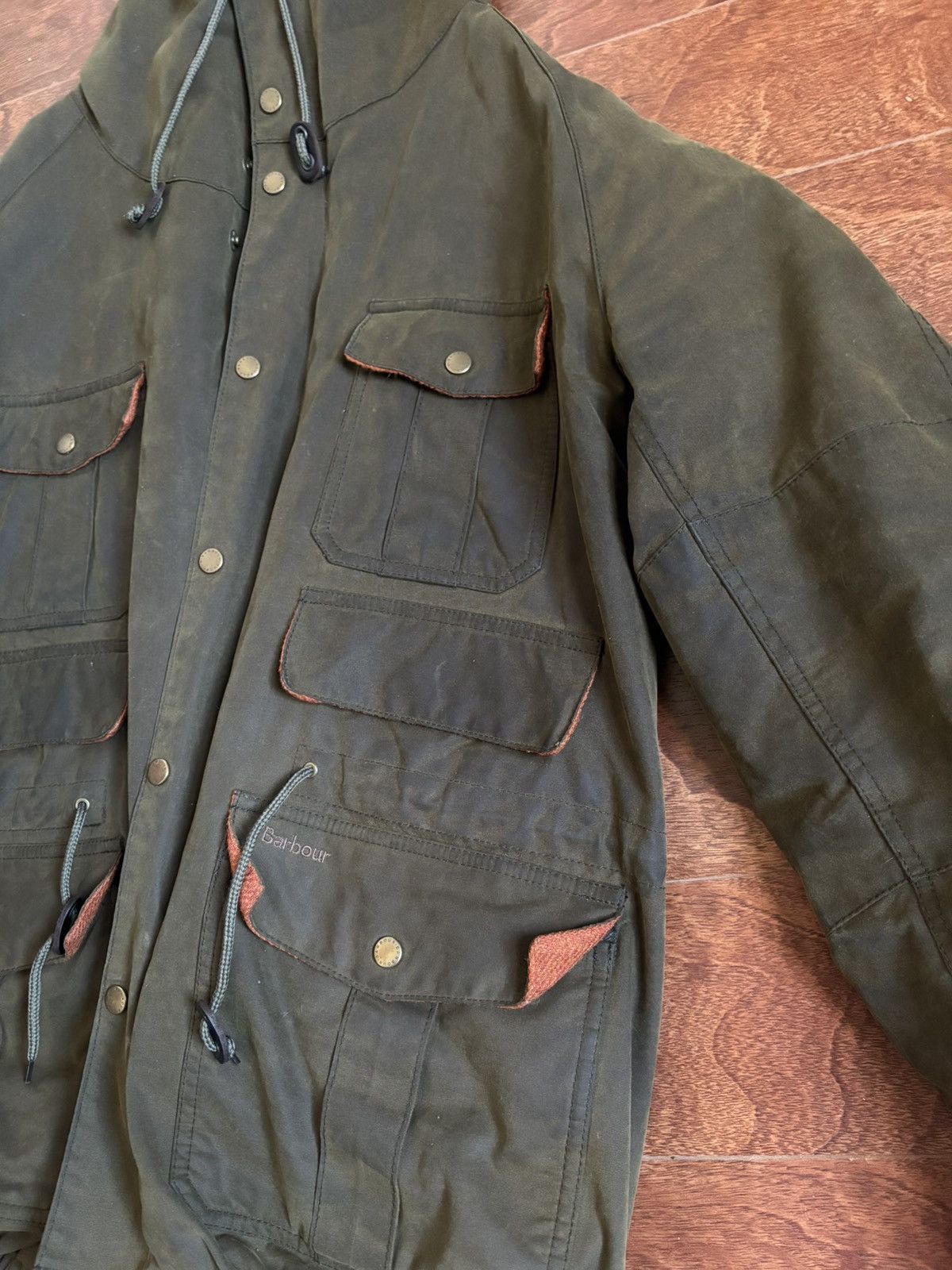 Barbour vintage waxed barbour hooded field jacket Size US XL / EU 56 / 4 - 4 Thumbnail