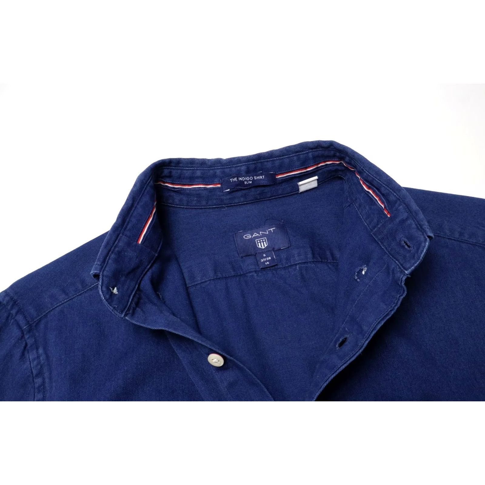 Gant GANT The Indigo Shirt Slim Shirt Men's SMALL Chest Pocket Denim Long Sleeves Size US S / EU 44-46 / 1 - 4 Thumbnail
