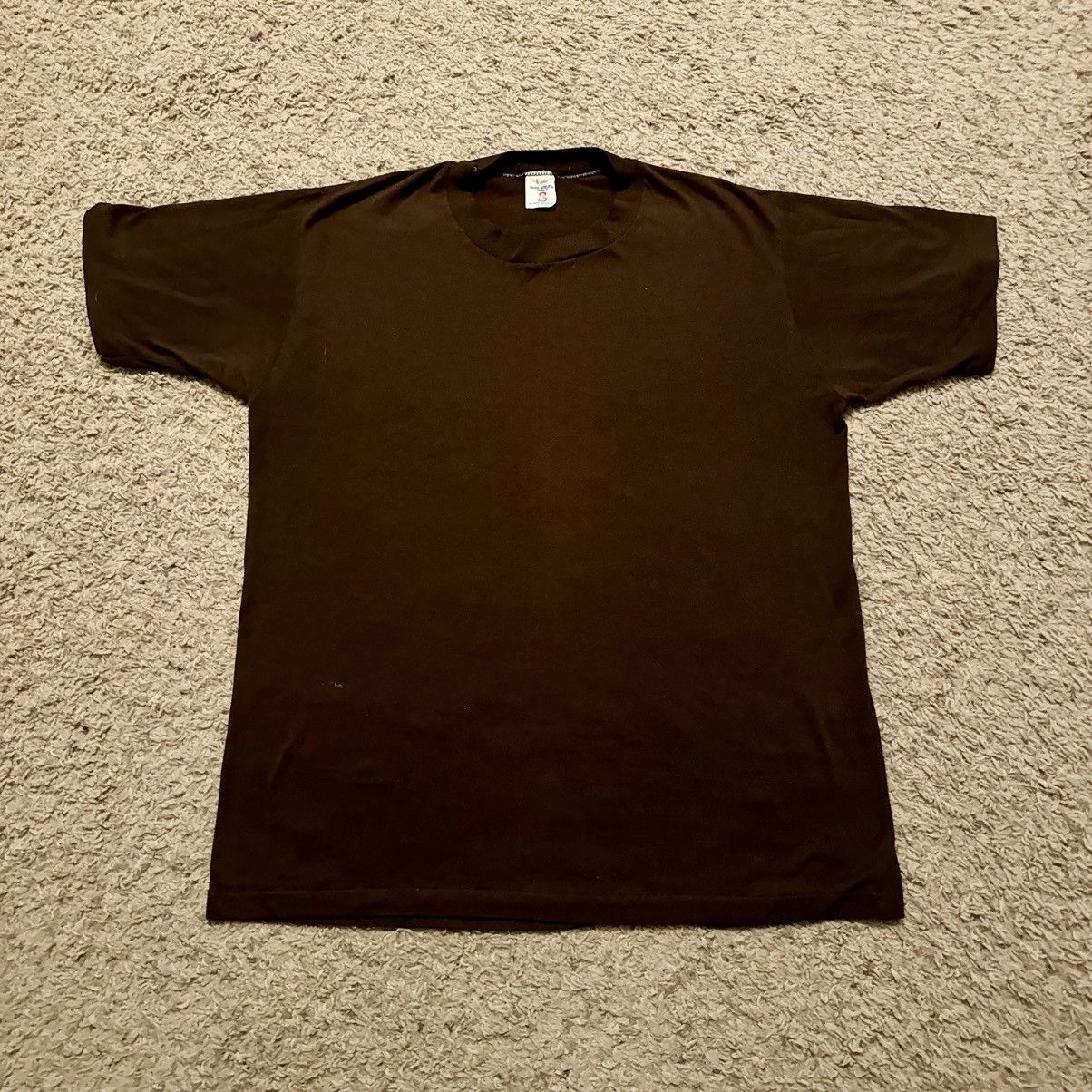 Vintage VINTAGE 70s BROWN BLANK TEE! Size US L / EU 52-54 / 3 - 5 Thumbnail