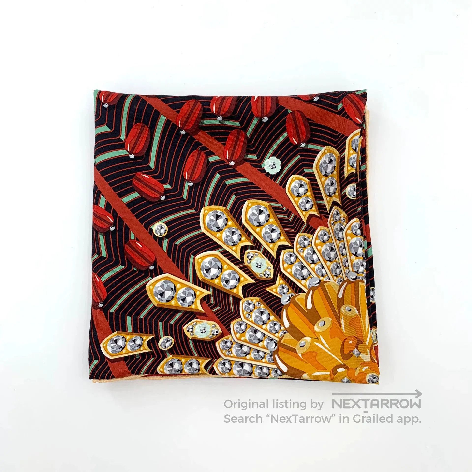 Cartier Cartier Multi-Color Rhinestone Silk Scarf. Size ONE SIZE - 5 Thumbnail