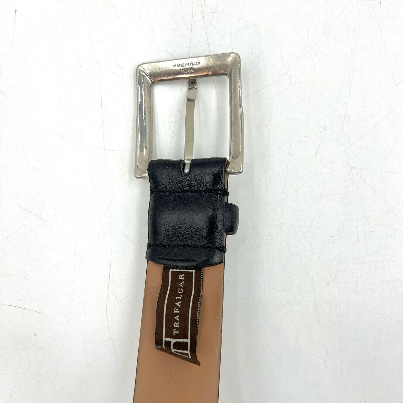 Trafalgar Traflagar Black Rafferty Italian Leather Belt 44 Waist Size 44 - 3 Thumbnail