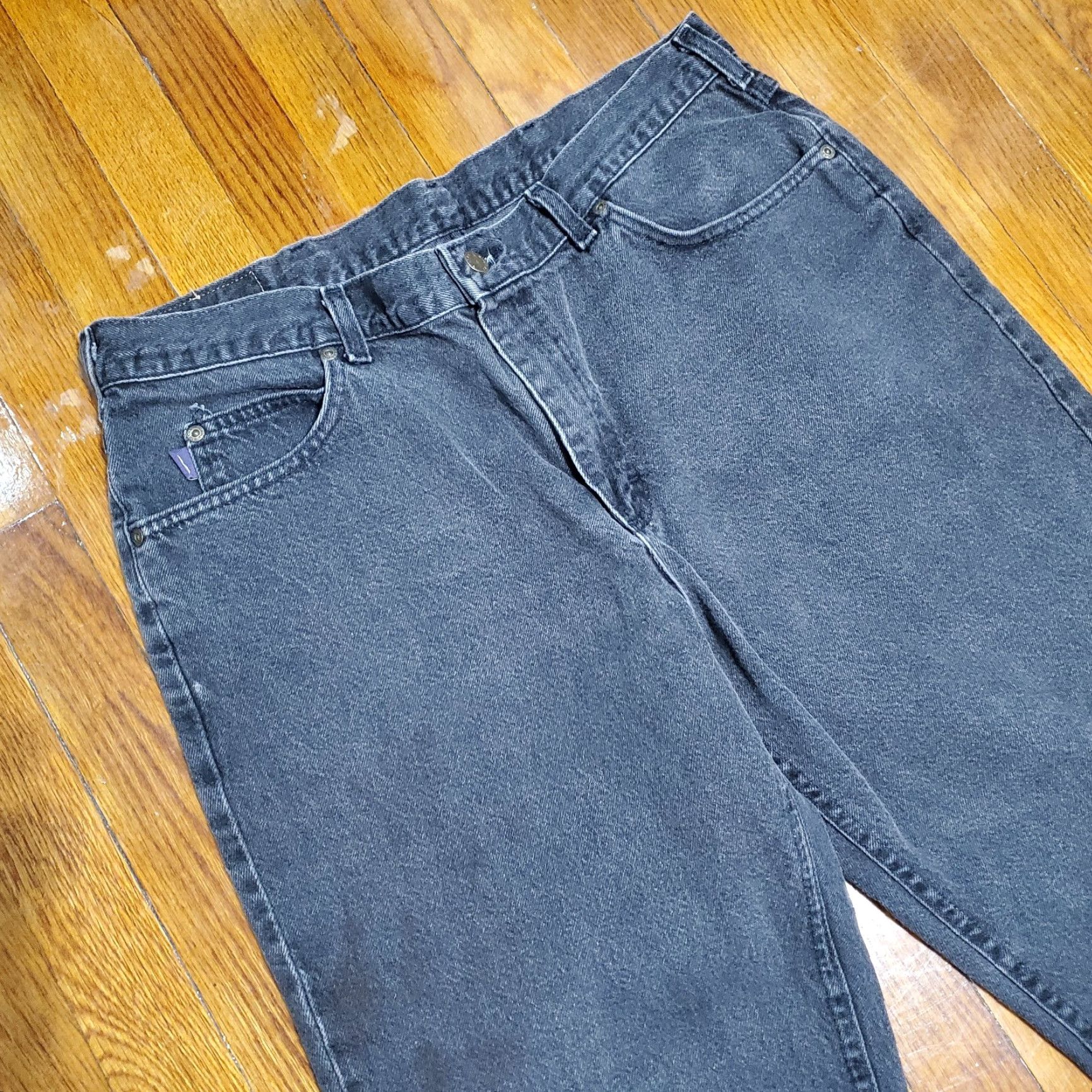 Lee VINTAGE Lee Regular Jeans Mens 38x25 Black Wash 90s Straight 5-Pocket Denim 100% Cotton Size US 38 / EU 54 - 6 Thumbnail