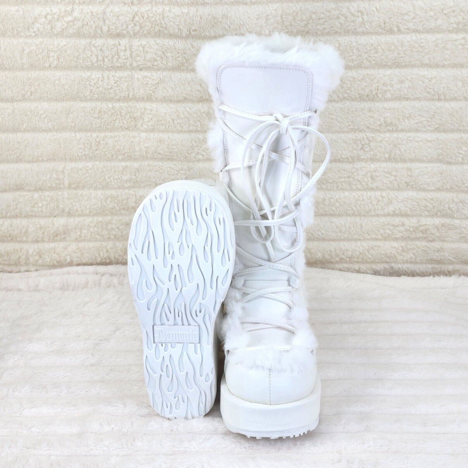 Demonia Cult DEMONIA Cubby 311 Stomper White Mammoth Platform Goth Punk K Size US 7 / IT 37 - 7 Thumbnail