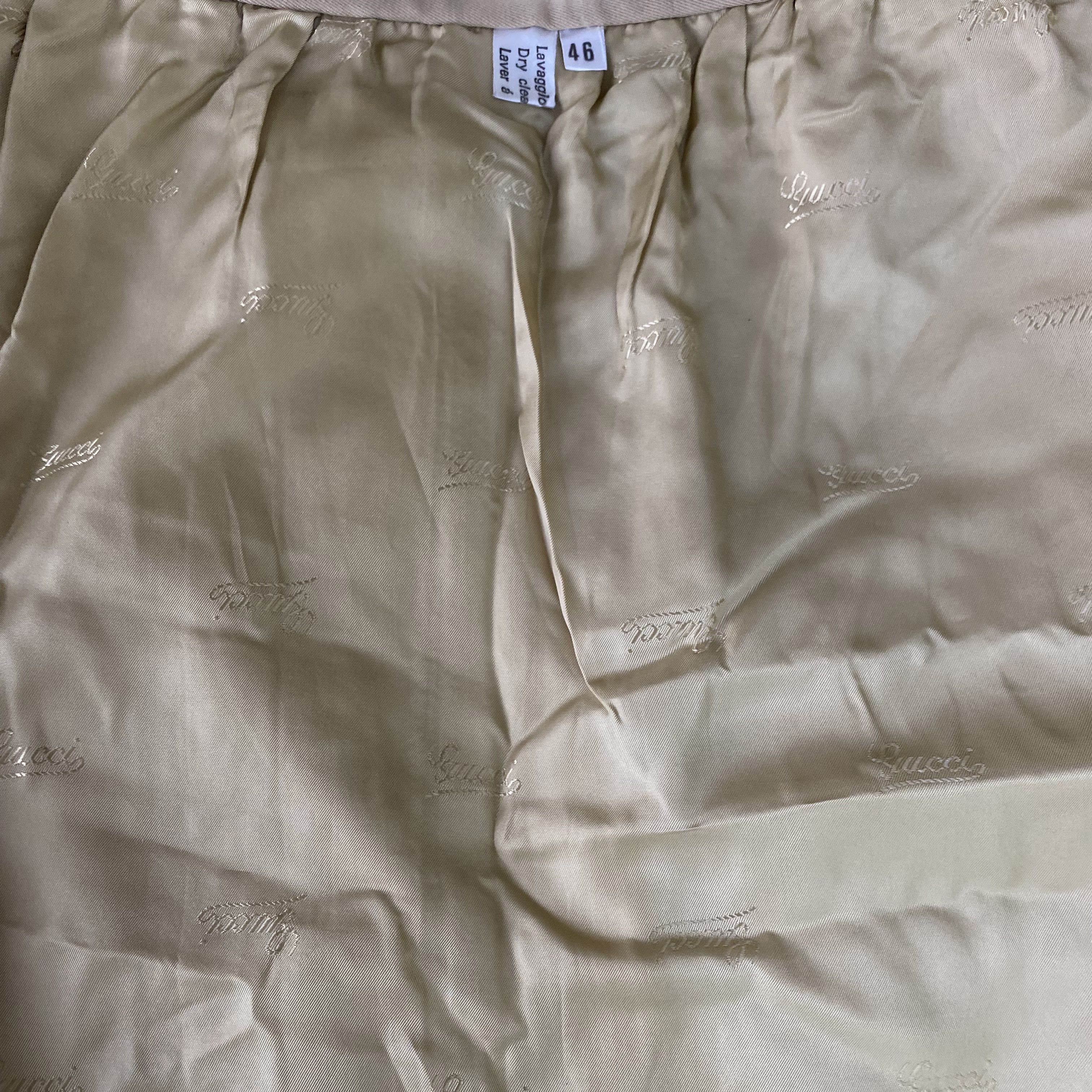 Gucci × Vintage GUCCI Vintage Light Brown Buttoned Wool Skirt Size 32" / US 10 / IT 46 - 8 Thumbnail