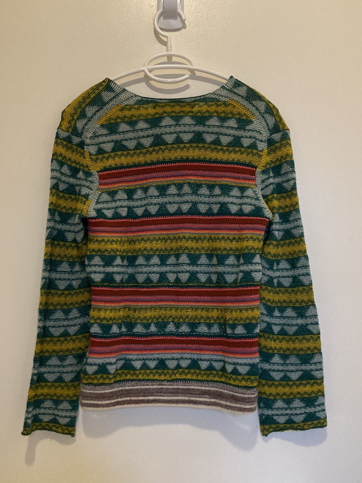 Comme des Garcons Homme × Comme des Garcons Homme Plus CDGHP 2001 Psychedelic Tribal Pattern Knit Sweater Size US S / EU 44-46 / 1 - 2 Thumbnail