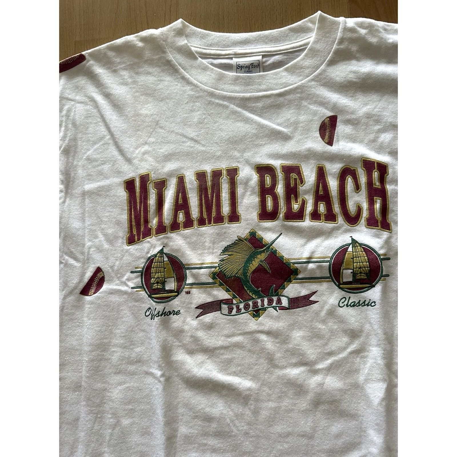 Vintage VINTAGE Miami Beach Florida Shirt Medium White 1990s AOP Travel Tourism T Mens Size US M / EU 48-50 / 2 - 2 Thumbnail