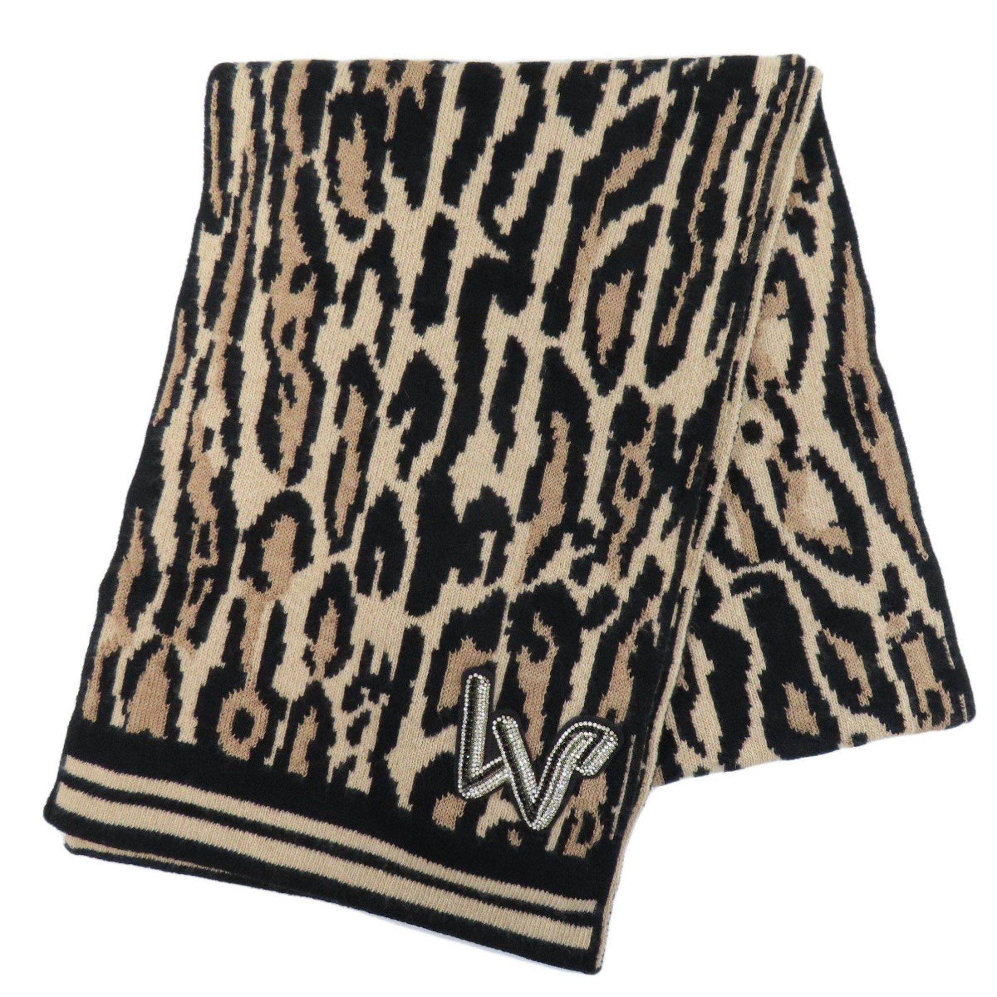 image of Louis Vuitton M73907 Escharpe Rheogram Muffler Wool Rayon Women's in Black