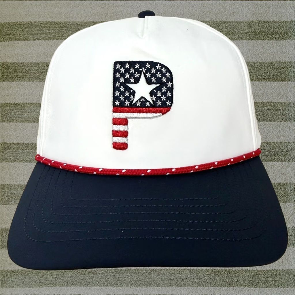 Puma Hat Mens One Size White Navy Snapback Rope Cap New Pars And Stripes Golf, Men's