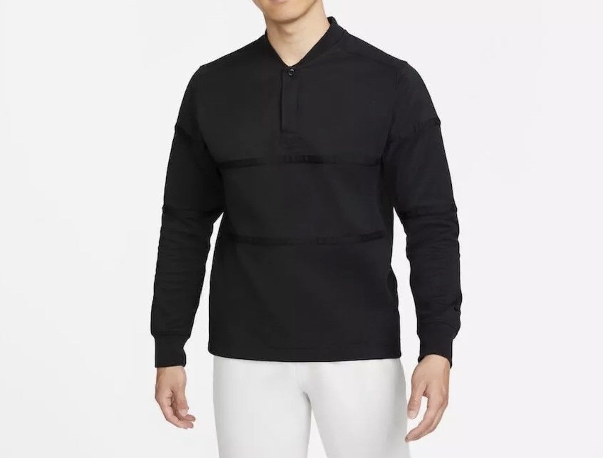 Nike Nike Dri Fit NSW Sportswear Golf Black Henley L/S Polo Shirt Size US M / EU 48-50 / 2 - 1 Thumbnail