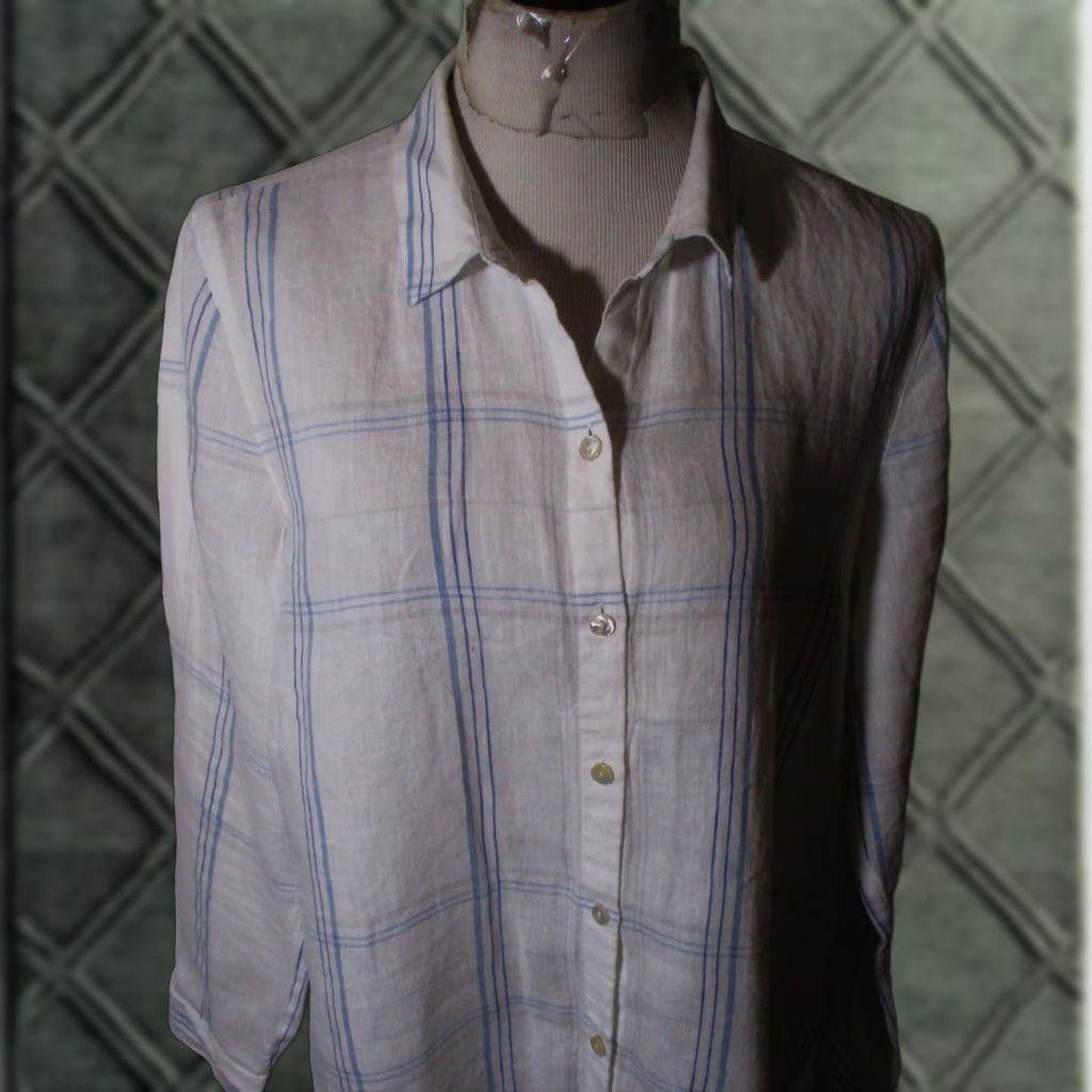 J. Jill J. Jill Blouse Shirt Linen 100% Long Sleeve Tunic White Petite L Womens Size L / US 10 / IT 46 - 1 Thumbnail