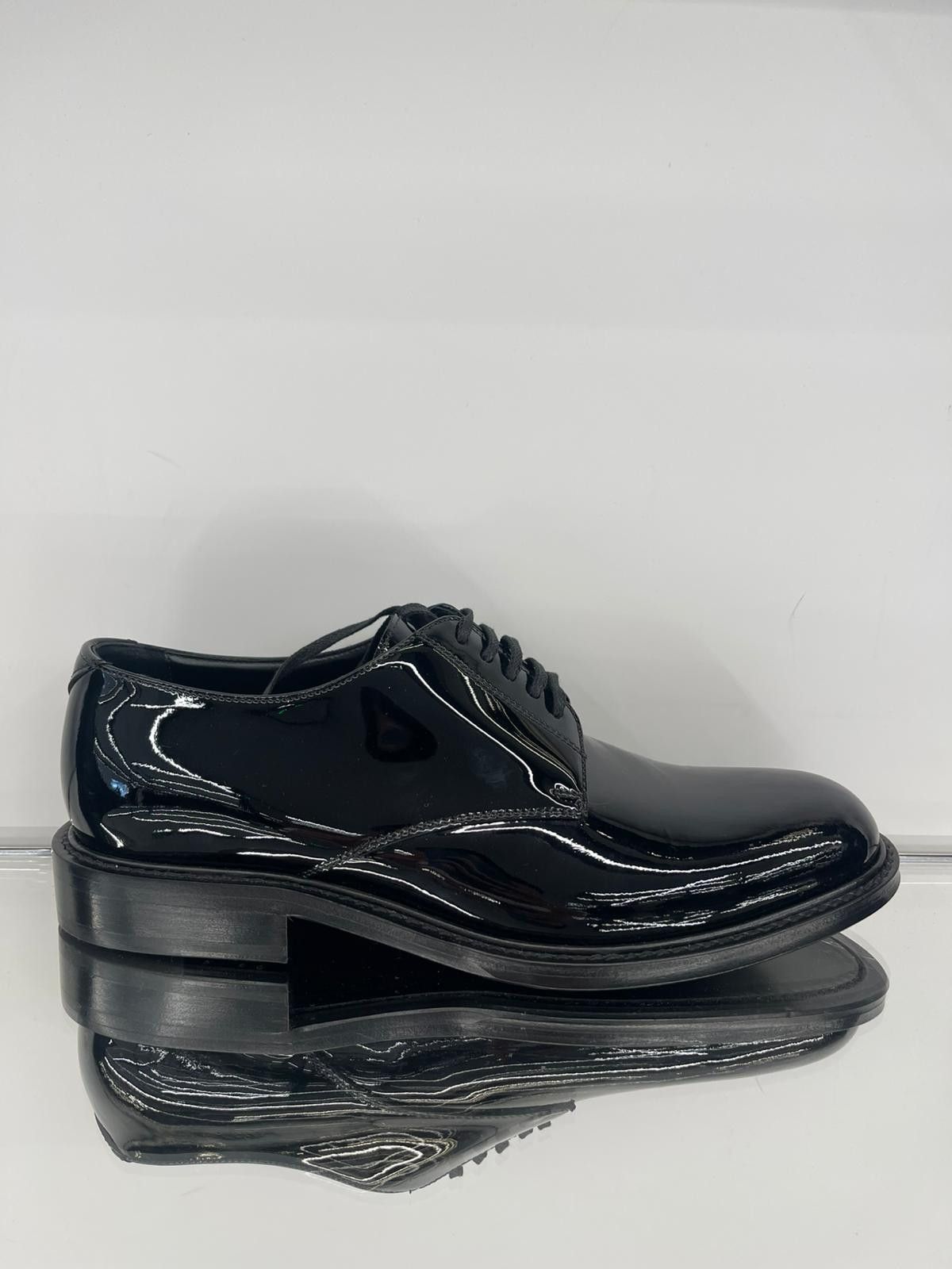 Saint Laurent Paris Army Derbies In Patent Leather Shoes in Black, Men's (Size 7)