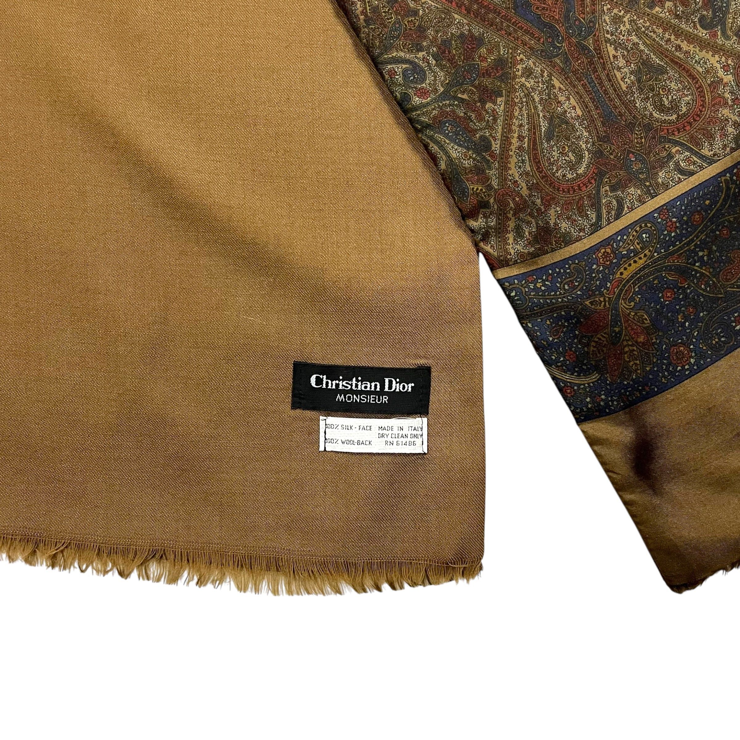 Christian Dior Monsieur Christian Dior Monsieur Paisley Silk Scarf - O/S Size ONE SIZE - 4 Thumbnail