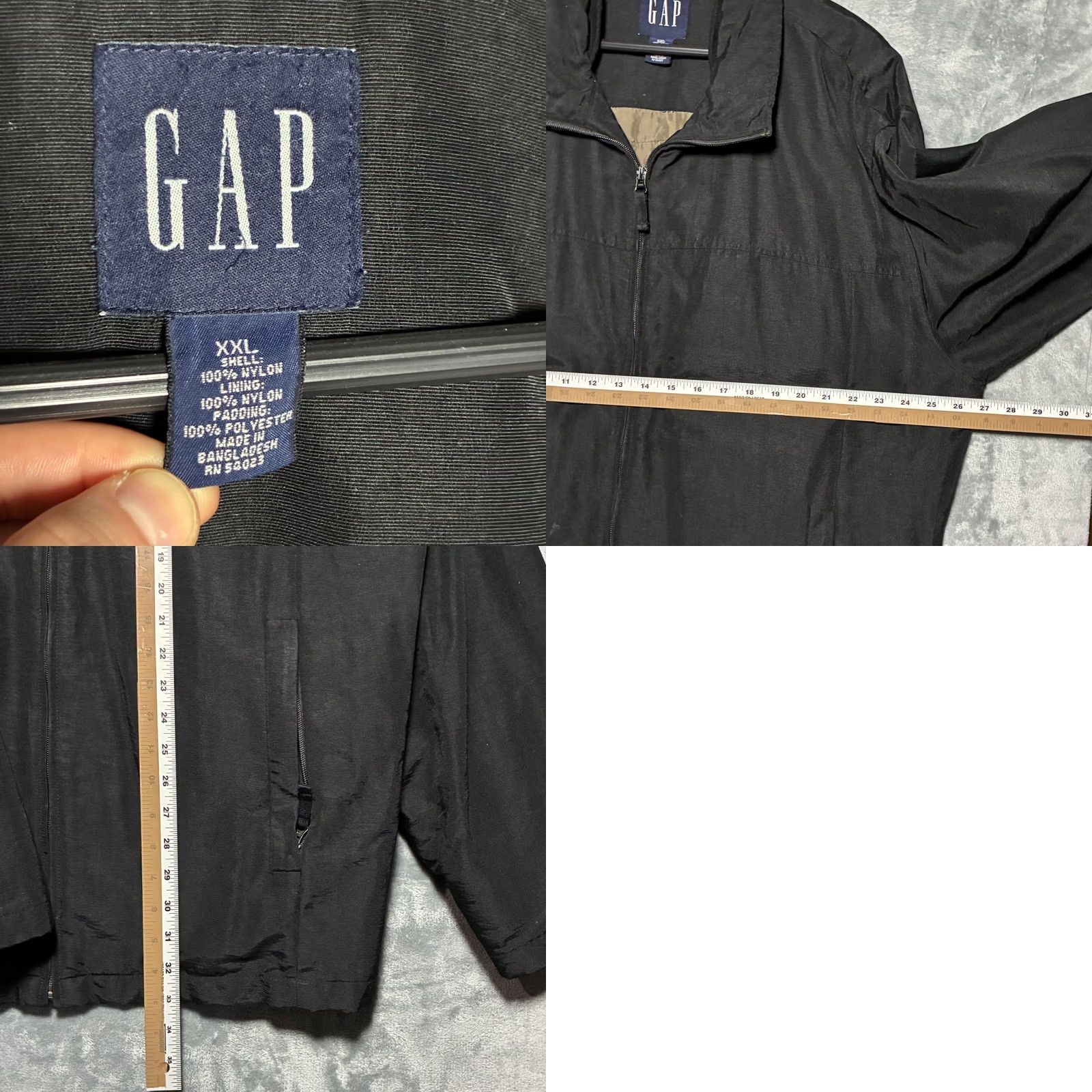 Gap VINTAGE GAP Jacket Quilted Lined Zip Up Nylon Black Mens 2XL Outerwear Size US XXL / EU 58 / 5 - 8 Thumbnail