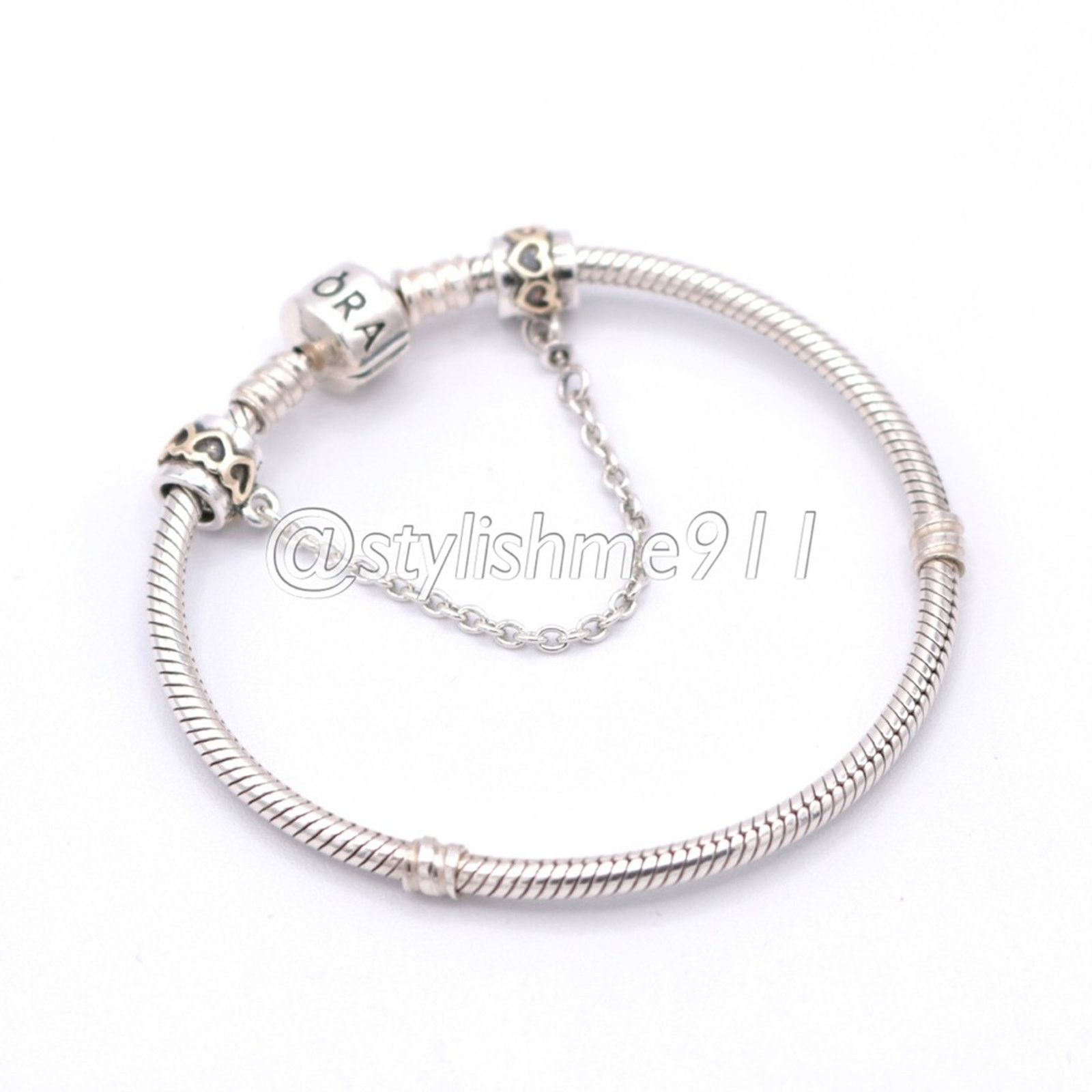 pandora Authentic PANDORA Two Tone Heart Safety Chain - 790307-05 Size ONE SIZE - 6 Thumbnail