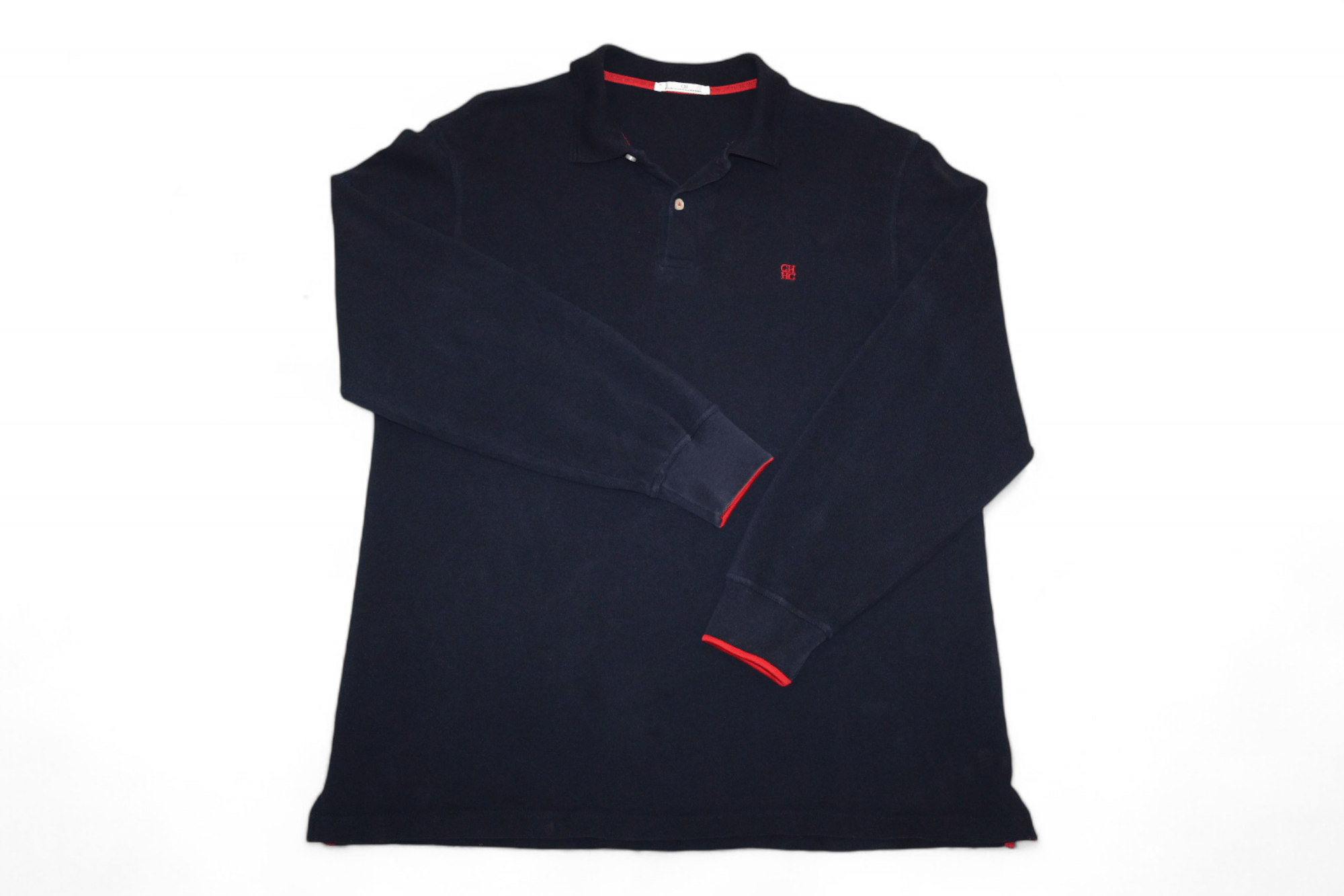 Carolina Herrera Carolina Herrera Box Logo Embroidery L/S Polo Shirt Size US XXL / EU 58 / 5 - 3 Thumbnail