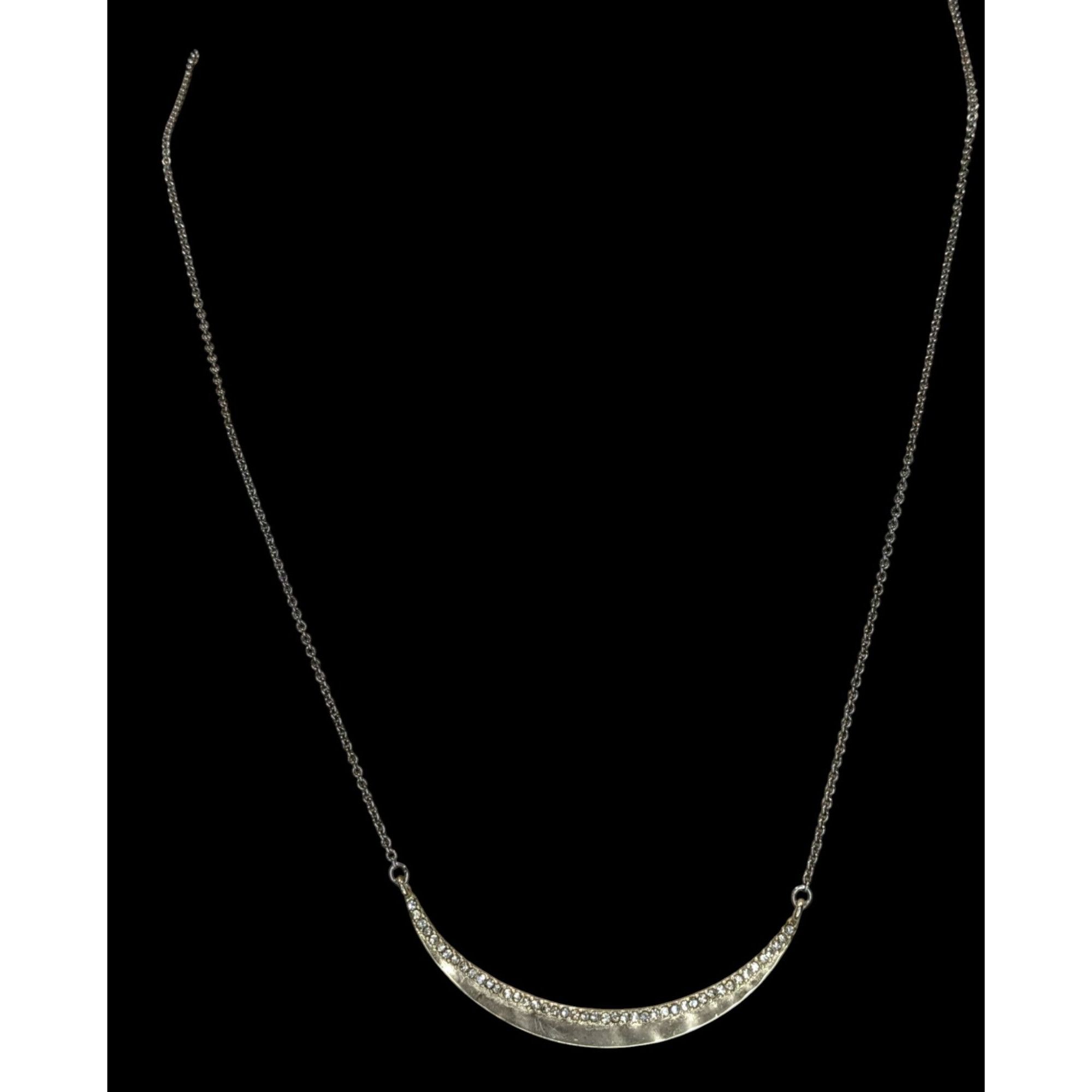 Loft Preppy Loft Crescent Moon Necklace Gold Tone With Rhinestone Size ONE SIZE - 4 Thumbnail