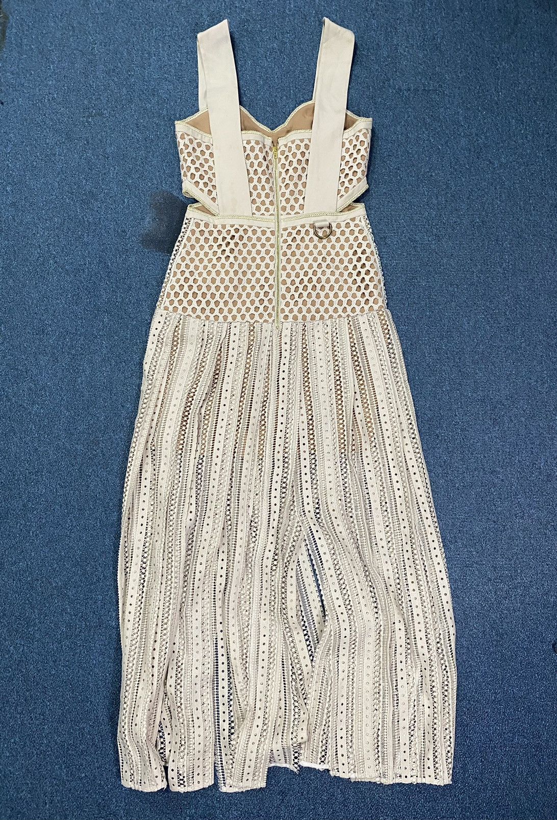 Self-Portrait Self-Portrait Avery Fringe Cutout Dress in Cream Size M / US 6-8 / IT 42-44 - 2 Thumbnail