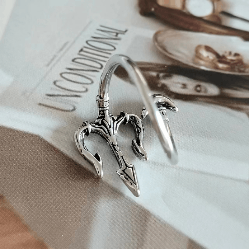 Jewelry Trident Vintage Punk Ring Size ONE SIZE - 3 Thumbnail