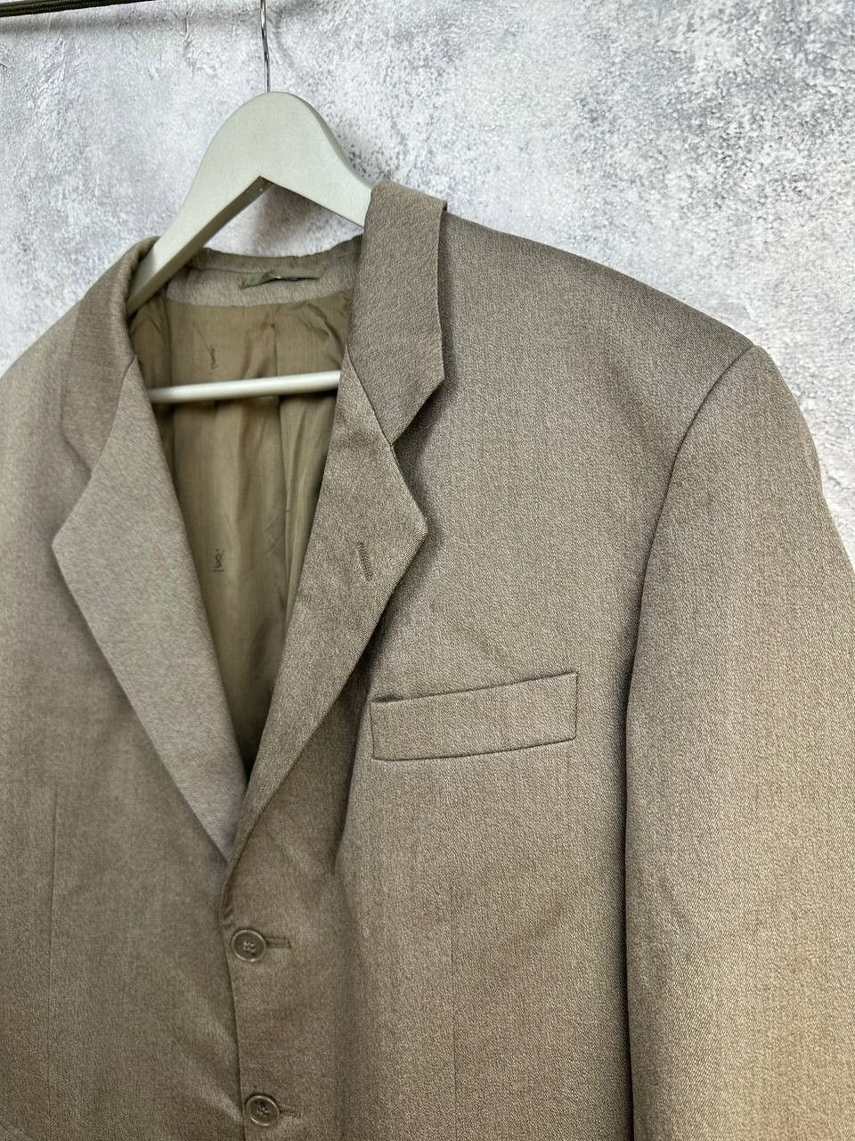 Yves Saint Laurent Yves Saint Laurent Pour Homme Pure Wool Beige Two-Piece Suit Size 54R - 8 Thumbnail