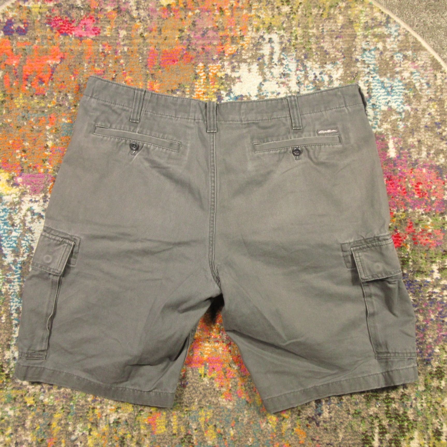Eddie Bauer Eddie Bauer Shorts Mens 39 Gray Cotton Canvas Cargo Pocket Outdoor Outdoor Hiking Casual Mid 39in Waist Regular Flat Front Zip Cargo Pockets Mens Size US 39 - 2 Thumbnail