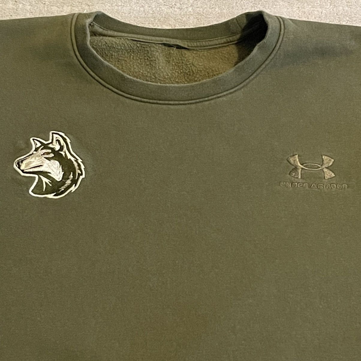 Under Armour Under Armour Men Rival Fleece Crewneck Green Wolf XL Sweater Size US XL / EU 56 / 4 - 3 Thumbnail