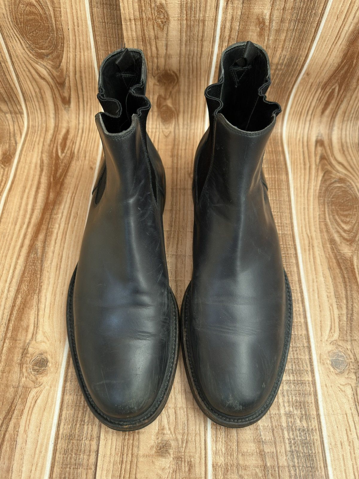 Prada Prada Black Leather Mens Vintage Chelsea Boots Size US 9 / EU 42 - 3 Thumbnail